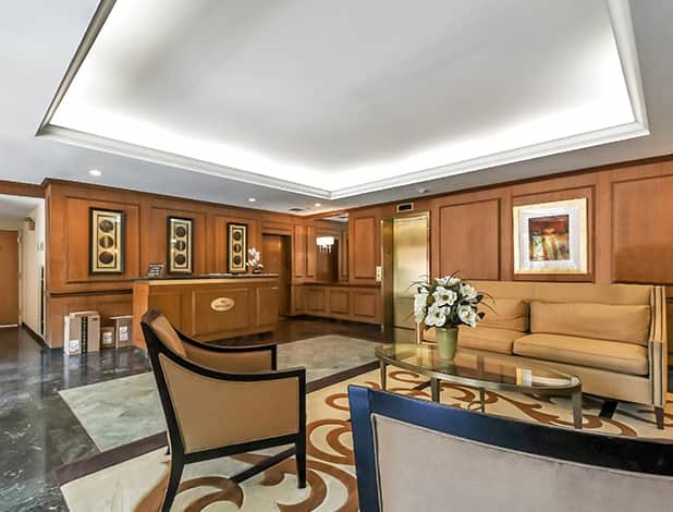 The Wimbledon lobby in White Plains, New York